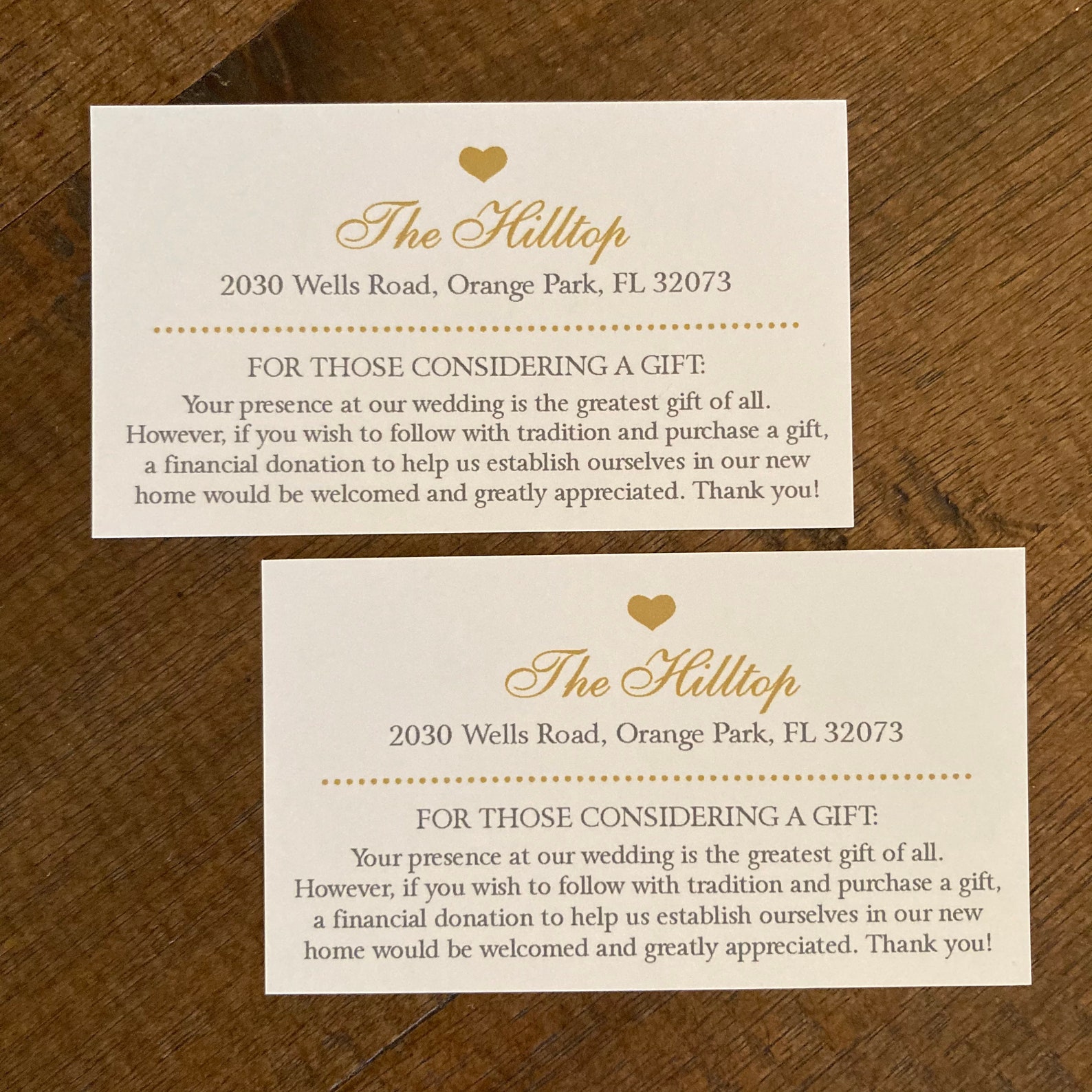Registry Cards / Wedding Invitation Inserts Etsy