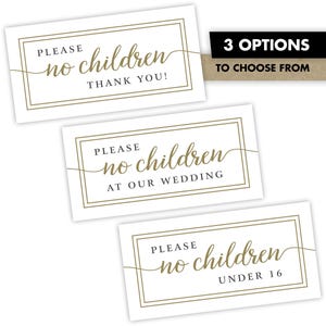 Adult Only Reception Cards | No Children Under 18 At Wedding | Polite Request