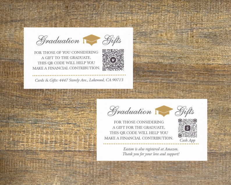 2024 Graduation Invitation Insert Card with QR Code, Graduation Announcement Enclosure Card, Graduation Registry, Graduation Venmo / CashApp image 4