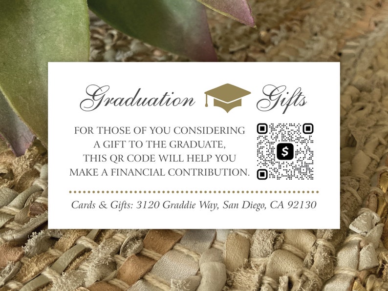 2024 Graduation Invitation Insert Card with QR Code, Graduation Announcement Enclosure Card, Graduation Registry, Graduation Venmo / CashApp image 2