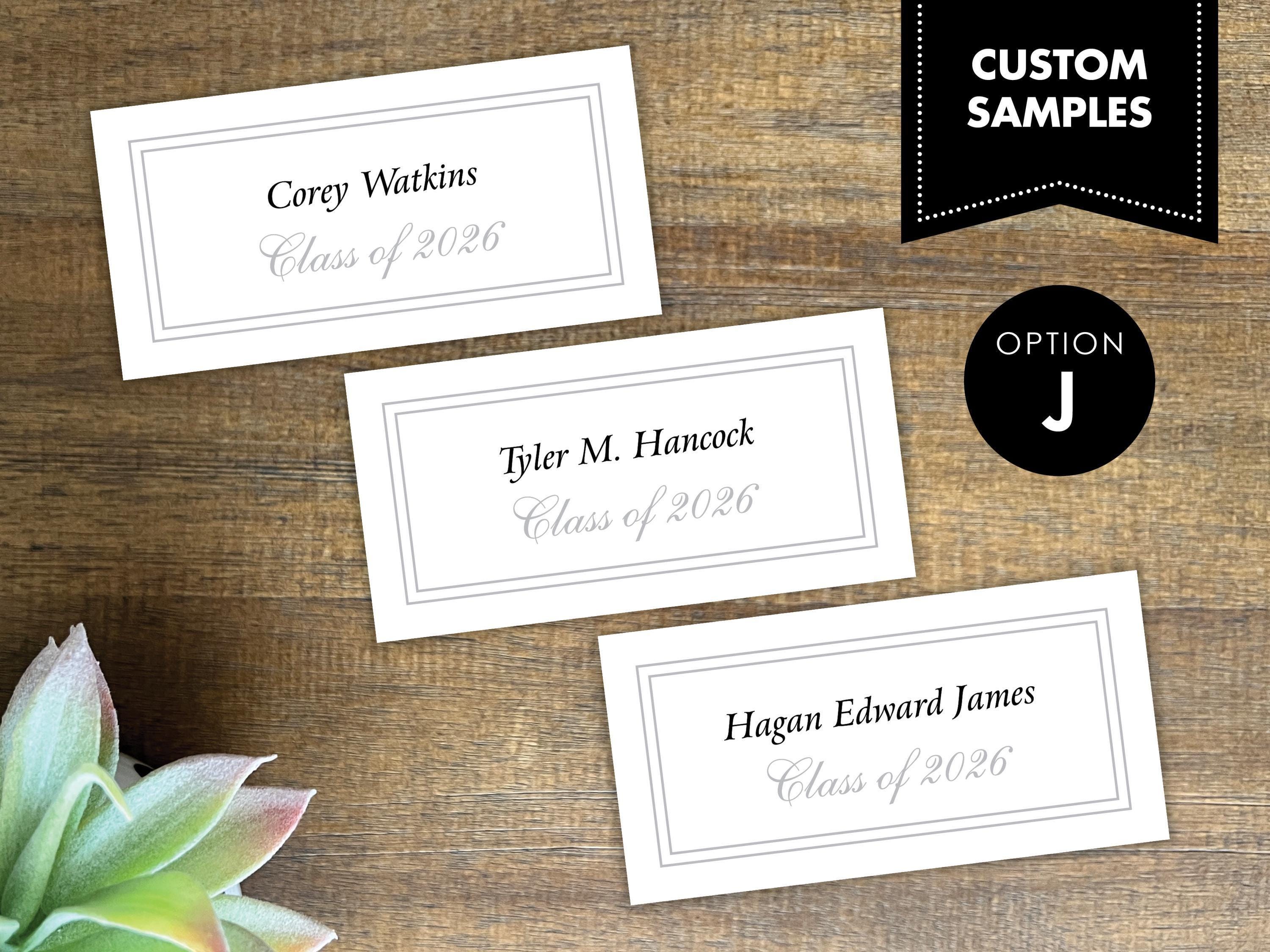 Formal Name Cards for Graduation Invitation & Announcement | Silver ...