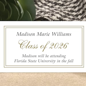 Personalized Graduation Name Cards | High School Grad | College Announcement | Class of 2026