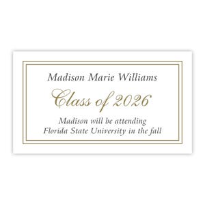 Personalized Graduation Name Cards | High School Grad | College Announcement | Class of 2026