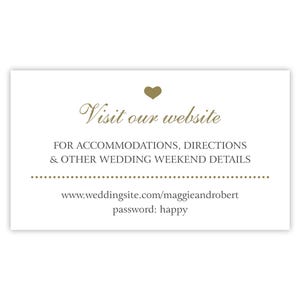 Tarjetas para la página web de la boda / Insertos para invitaciones / Confirmación de asistencia en línea / Tarjetas de registro de regalos