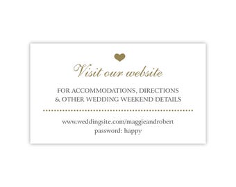 Wedding Website Cards | Invitation Inserts | Reply Online | Gift Registry Cards