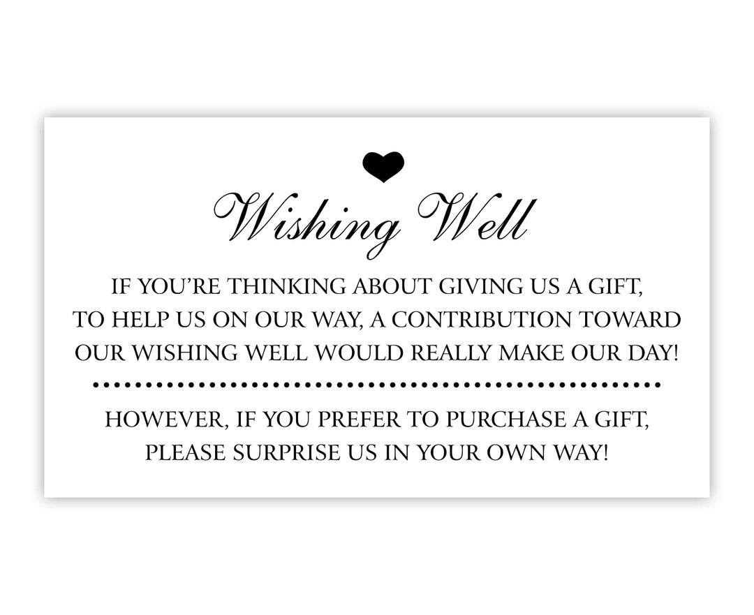 Wishing Well Card Wishing Well Insert for Wedding Invitation Etsy