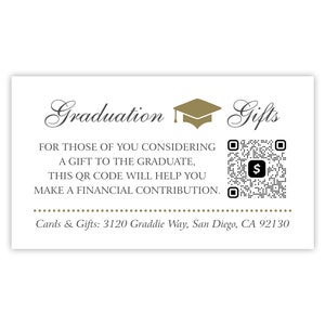 2024 Graduation Invitation Insert Card with QR Code, Graduation Announcement Enclosure Card, Graduation Registry, Graduation Venmo / CashApp image 1