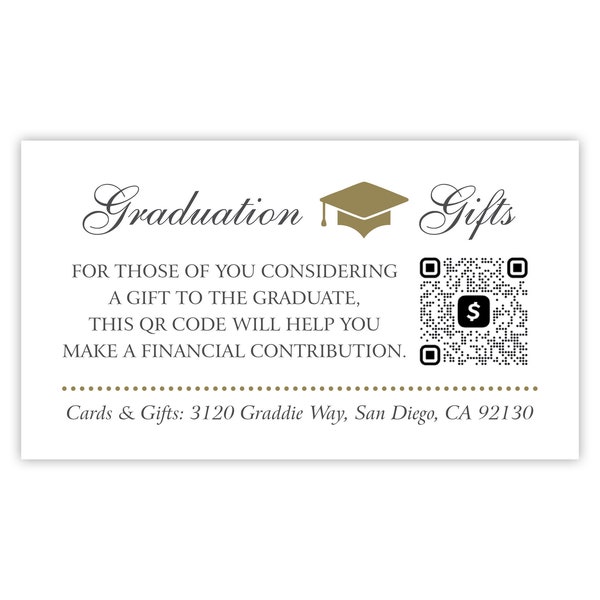 2024 Graduation Invitation Insert Card with QR Code, Graduation Announcement Enclosure Card, Graduation Registry, Graduation Venmo / CashApp