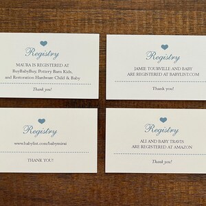 Baby Registry Cards | Shower Invitation or Birth Announcement Insert | Register Online | Website