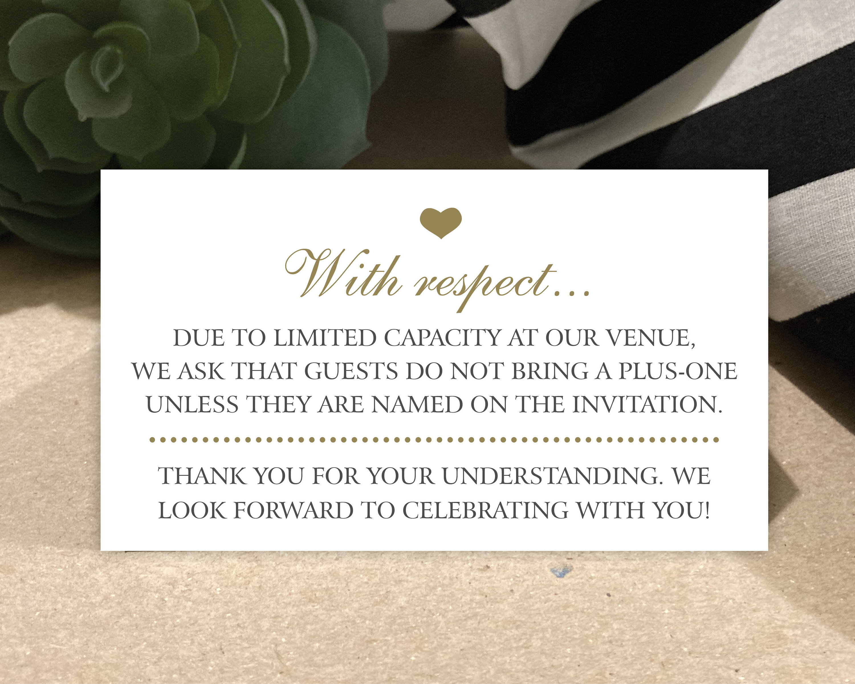 No Plus Ones at Wedding Printable No Extra Guests Allowed at Wedding