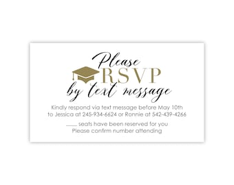 Graduation RSVP Cards for 2024 Graduation Invitation / Response Cards for Graduation Party / Printed Graduation Party Invitation Reply Cards