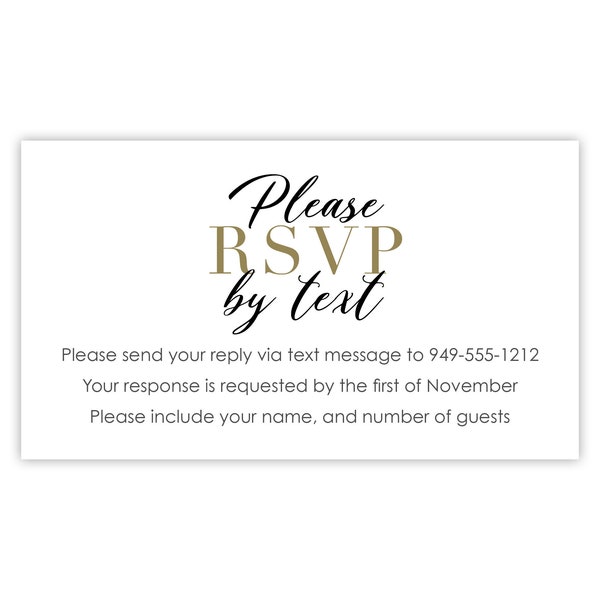 RSVP by Text Cards / RSVP Cards / Response Cards / Printed Reply Cards for Wedding Invitation, Bridal Shower, Baby Shower, Birthday Party...