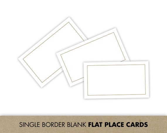Blank Wedding Place Cards With Gold Border for Calligraphy
