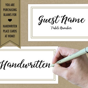 Tented Blank Place Cards Printed W/ Gold Border for Calligraphy ...