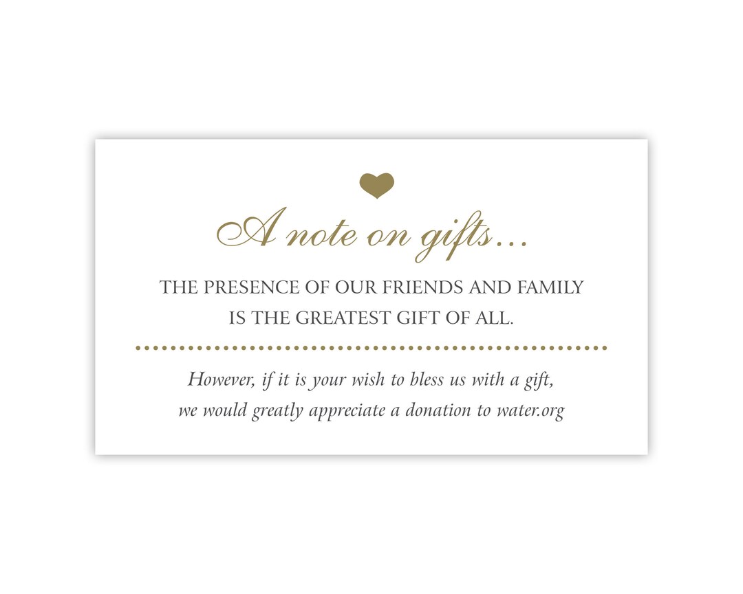 Donation Instead of Gifts & Cards at Wedding / Donate to Charity in