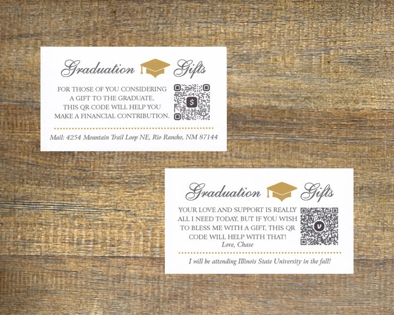 2024 Graduation Invitation Insert Card with QR Code, Graduation Announcement Enclosure Card, Graduation Registry, Graduation Venmo / CashApp image 5