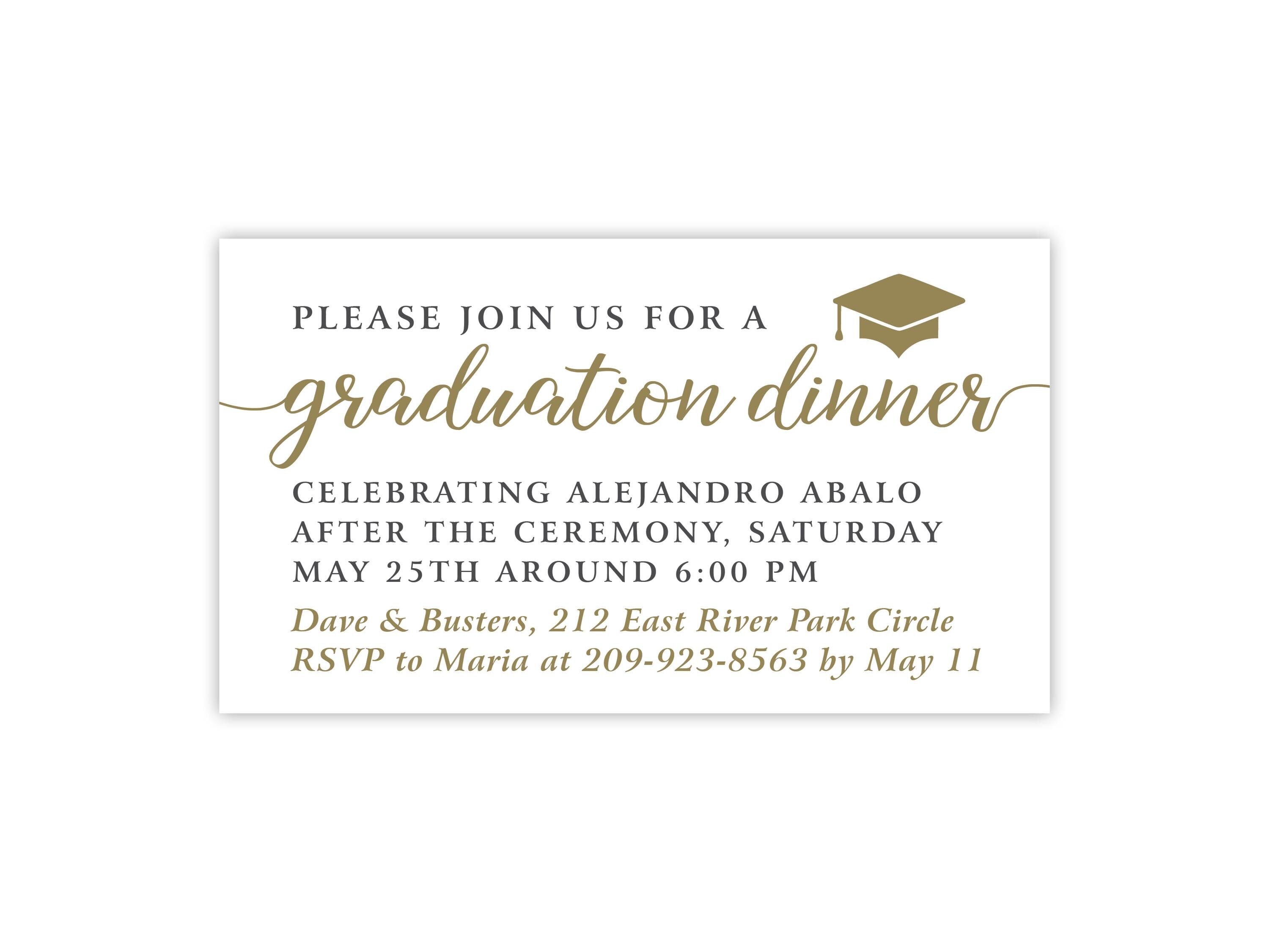 Grad Lunch Invite Graduation Dinner Invitations | Enclosure Cards | Inserts for 2026 Grad ...