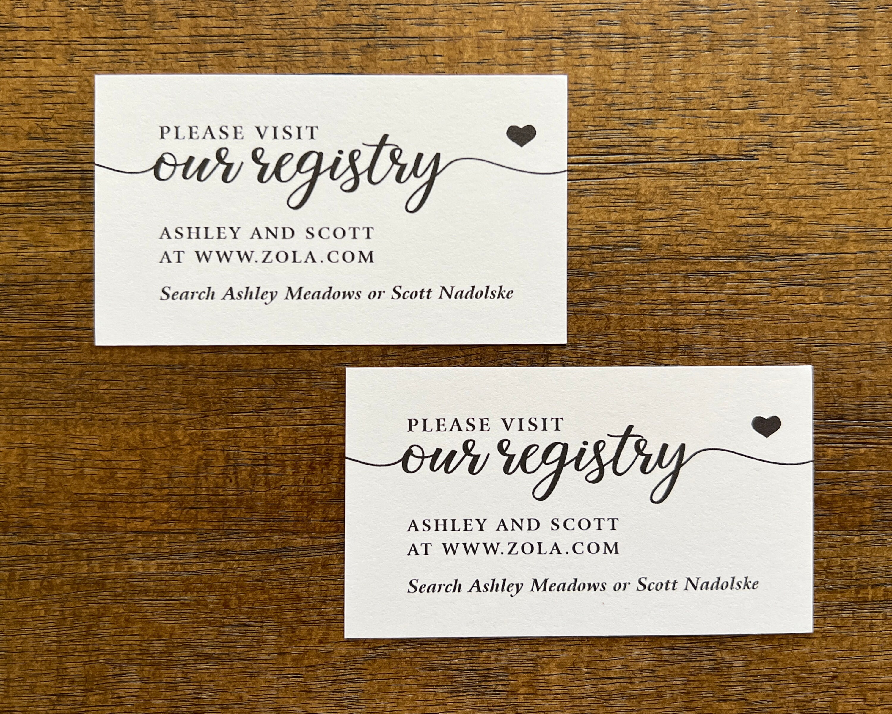 Please Visit Our Registry Cards, Wedding Gift Registry Invitation