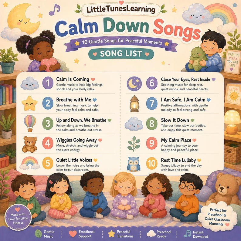 Preschool Calm Corner Music, Emotional Regulation Songs for Kids, Quiet