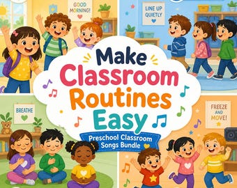 Preschool Classroom Music Bundle | Transition Songs, Brain Break Activities, Calm Down & Movement MP3