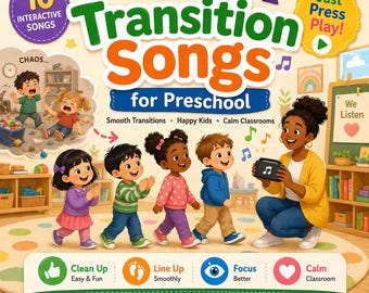 10 Interactive Preschool Transition Songs | Clean Up, Line Up, Calm Down (MP3 Download)