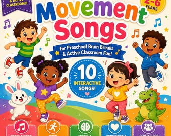 Preschool Movement Songs Bundle | Brain Break Music for Kids | Freeze Dance Songs MP3