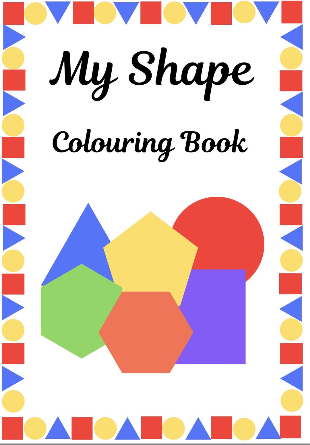 Shape Colouring Reception My Shape Colouring Book - Etsy