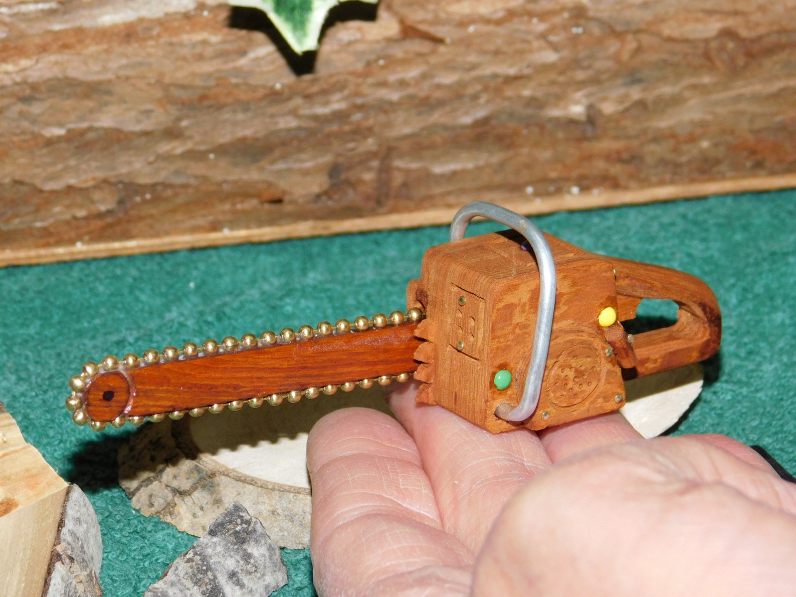 Mini Chainsaw Cottonwood Bark Wood Carving Chain Saw Carving Etsy