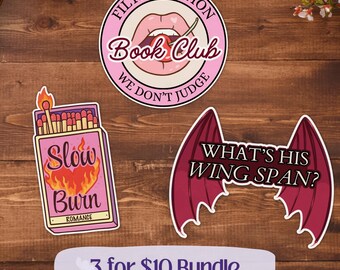 Romantasy Sticker Pack, Slow Burn Romance, Bookish Decals, Fantasy Gift, BookTok (3 Vinyl Stickers)