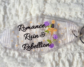 Bookish Motel Keychain: Romance, Ruin & Rebellion Romantasy Accessory