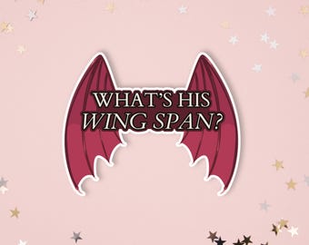 What's His Wing Span? Vinyl Sticker, Romantasy Reader Gift, Spicy Romance Decal, Book Boyfriends