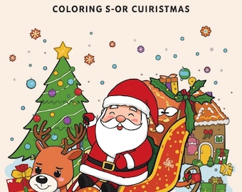 Christmas Coloring Book for Kids | 12 Pages Cute & Easy Holiday Coloring Pages | Printable Christmas Coloring PDF | Kids Christmas Book