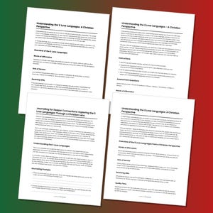 Understanding the 5 Love Languages - A Christian Perspective - 4 Document Bundle
