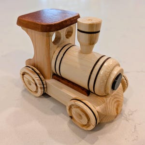 Handcrafted Wooden Train Locomotive Toy