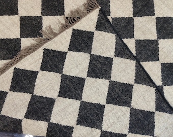Handmade Wool Jute Kilim Rug: Traditional Indian Dhurrie Rug Durable rugs