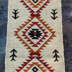Handmade Wool Jute Kilim Runner: Bohemian Stair Rug