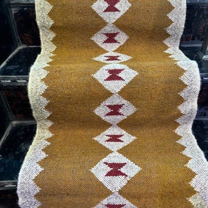 Handwoven Kilim Runner Rug | Wool Jute Tribal Stair Rug
