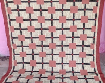 Alfombra Kilim de yute y lana tejida a mano: diseño tribal bohemio del suroeste Eco-Firndaly