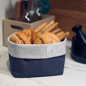 Linen Bread Basket Natural Storage for Bread and Cookies  Rustic Handmade Bread Bag Eco Friendly Kitchen Storage Farmhouse Table Decor
