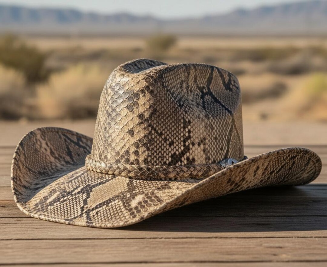 Handmade Python Leather Cowboy Hat: Men's Wear Western Style - Etsy