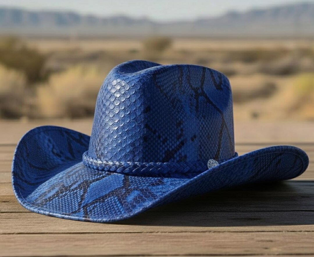 Handmade Python Leather Cowboy Hat: Men's Wear Western Style - Etsy