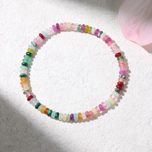 Rainbow Treasure Beaded Bracelet,Chakra Stone Bracelet,Natural Crystal Bracelet,Stackable Summer Jewelry,Healing Energy Bracelet for Women