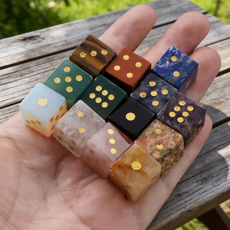 Carved Crystal Dice,Healing Crystal Cube,Hand Carved Gemstone Dice,16mm,Wholesale image 8