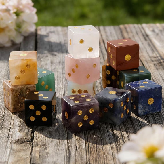 Carved Crystal Dice,Healing Crystal Cube,Hand Carved Gemstone Dice,16mm,Wholesale
