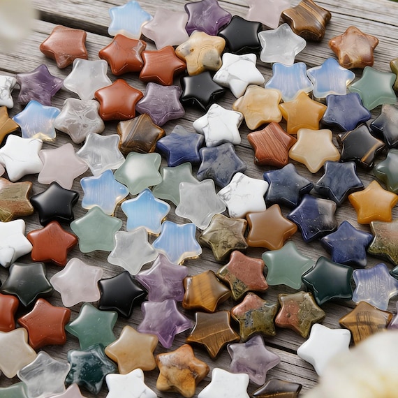 Hand Carved Mini Crystal Star,Healing Crystal Decor,Energy Crystal Stone,Pocket Stones,Gifts Jewelry Bulk