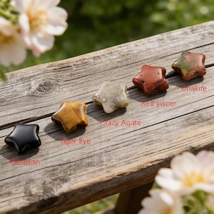 Hand Carved Mini Crystal Star,Healing Crystal Decor,Energy Crystal Stone,Pocket Stones,Gifts Jewelry Bulk image 8