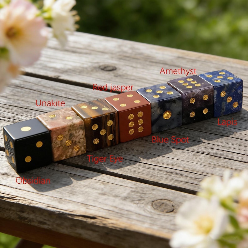 Carved Crystal Dice,Healing Crystal Cube,Hand Carved Gemstone Dice,16mm,Wholesale image 7