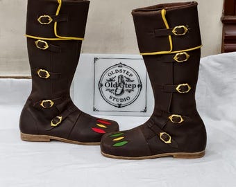 Handmade Leather Landsknecht Boots – 16th Century Renaissance Footwear for LARP Cosplay