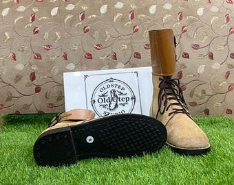 Handcrafted WWII M43 Double-Breasted Leather Combat Boots – Military Reproduction