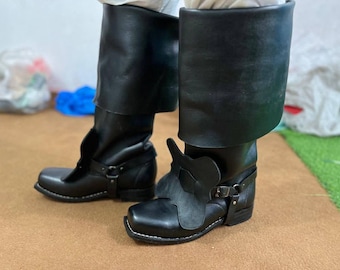 Handmade Renaissance Musketeer Boots – High Knee Leather Reenactment Footwear